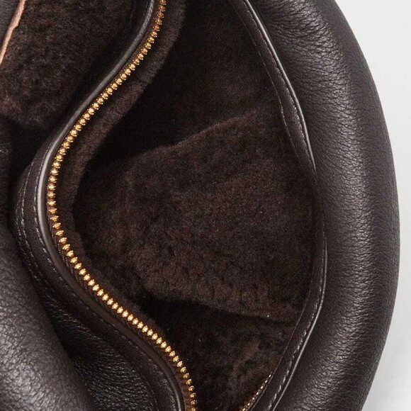 Bottega Veneta Dark Brown Leather/Shearling Mini Jodie Bag - Picture 7 of 11